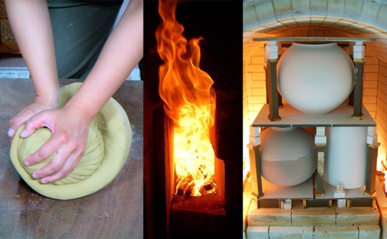 萩焼 スカイブルーリムパスタ皿｜HG000955