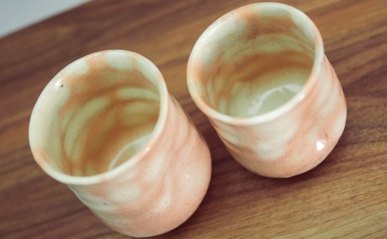 萩焼 御本手夫婦湯呑 2客 セット 木箱入 湯呑み｜HG001055