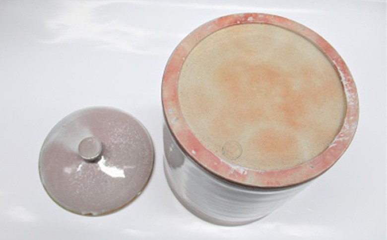 萩焼 8代佳炎作　窯変白萩水指｜HG000023