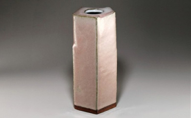 萩焼　窯変面取り花入れ｜HG000342