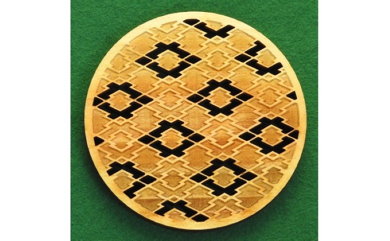 伝統文様コースター 定番 麻の葉 桧製 6枚組｜HG000576