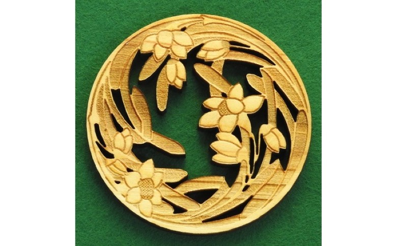 伝統文様コースター 萩の花こよみ 桧製 6枚組｜HG000578