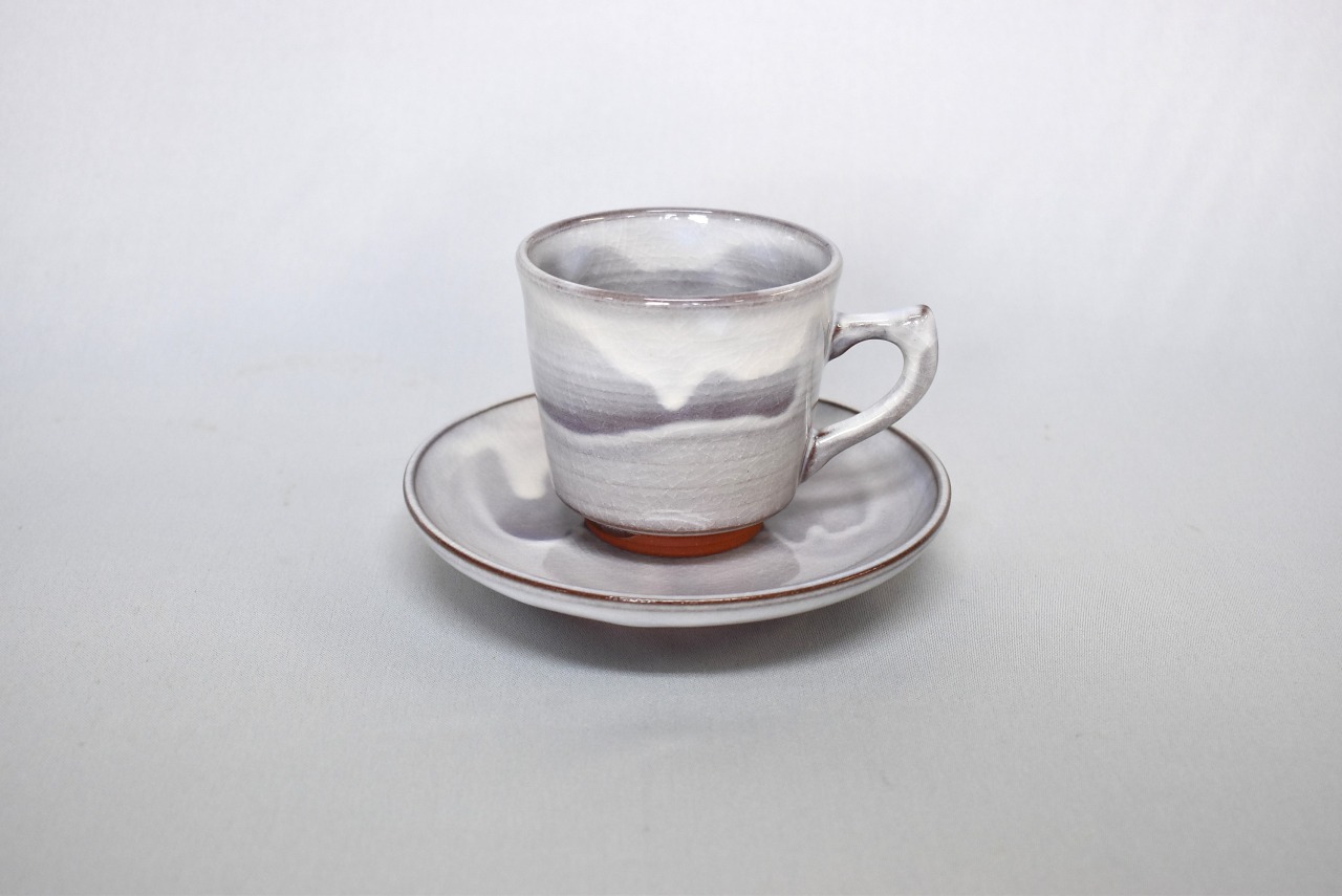 萩焼 萩むらさきコーヒーカップ (角)｜HG000107