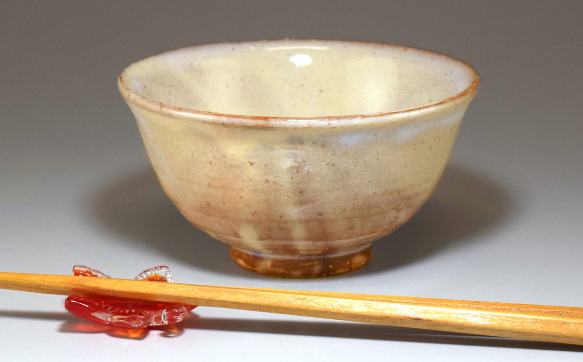 萩焼　ごはん茶碗（粉引）｜HG000340