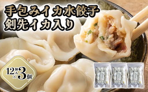 「人気・手包みイカ水餃子」【12個入】×3パック 剣先イカ専門店オリジナル｜HG000592