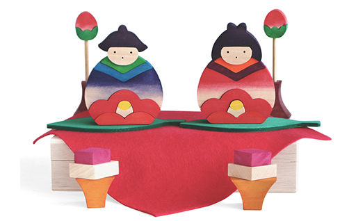 ひな祭り 椿びな もうせん用フェルト付・台座用葉2枚付 ひな人形 ひな飾り｜HG000792