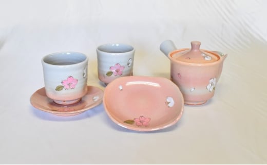 萩焼 御本手桜散し茶器揃い｜HG000961
