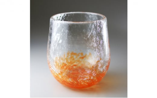 萩ガラス 耐熱ロック丸コップ オレンジ｜HG007040