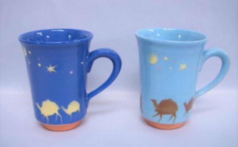 萩焼 シルクロードペアマグカップ｜HG000087