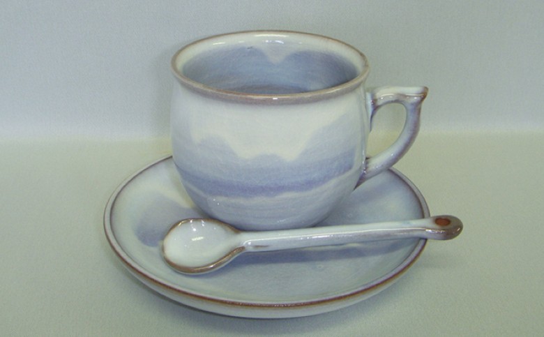 萩焼 萩むらさきコーヒーカップ(丸)｜HG000106