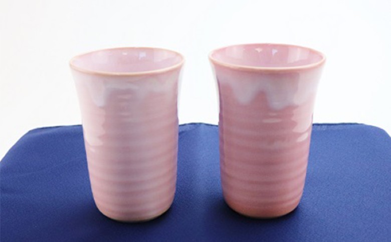 《萩焼》モモイロ ペアカップ｜HG000169