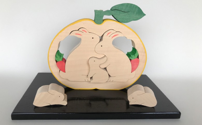 萩・十二支の夏みかん 専用飾り台付（うさぎ）｜HG000176