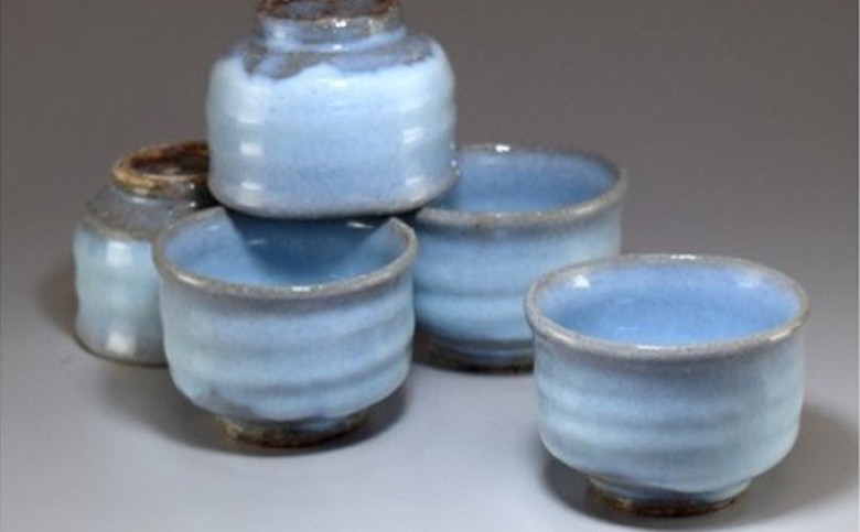 萩焼　蒼の番碗　5客揃｜HG000344