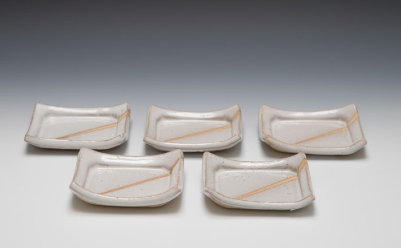 萩焼 豆皿5枚組　知明作｜HG000456