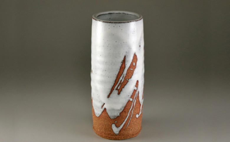 萩焼　筒花入れ・フラワーベース花瓶｜HG000482