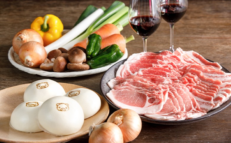 萩むつみ豚 焼肉・豚まんセット｜HG000573