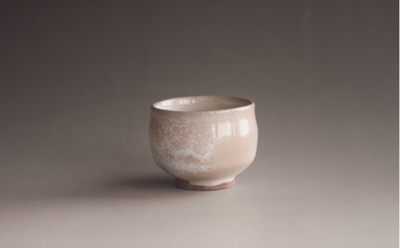萩焼　8代佳炎作 白萩ぐい呑｜HG000612