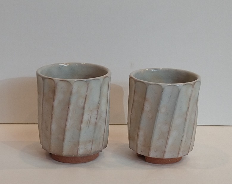 萩焼 湯呑 見島ナナメ ペア｜HG000996