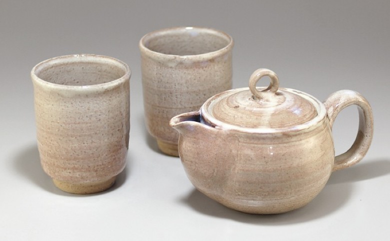 萩焼　ポット型急須と湯呑セット｜HG000341