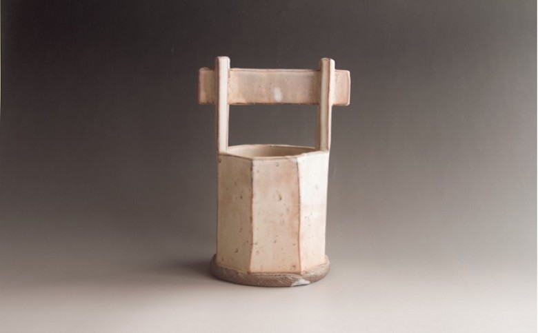 萩焼　8代佳炎作 萩手桶花入｜HG000609