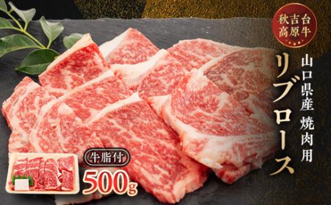 山口県産　秋吉台高原牛リブロース焼肉500g【配送不可地域：離島】