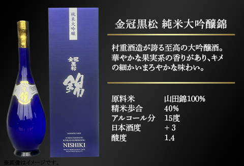 金冠黒松 純米大吟醸「錦」720ml 酒 日本酒 村重酒造