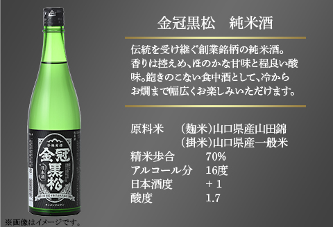 金冠黒松 純米大吟醸 純米吟醸 純米酒 720ml 各1本 定番 3種 飲み比べ セット 酒 日本酒 村重酒造