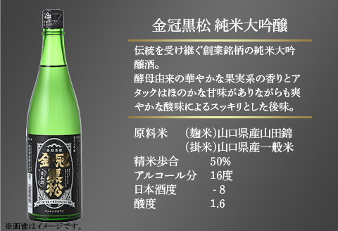 金冠黒松 純米大吟醸 純米吟醸 純米酒 720ml 各1本 定番 3種 飲み比べ セット 酒 日本酒 村重酒造