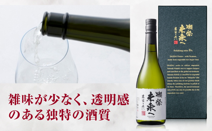 獺祭 未来へ 農家と共に 720ml / 日本酒 山田錦 等外米 精米歩合8% アルコール分15% 地酒 冷酒 晩酌 家飲み お祝い 誕生日 還暦祝い 退職祝い 記念日 手土産 日本酒ギフト 贈答 ギフト プレゼント 人気 おすすめ / 山口県岩国市/株式会社獺祭 [BUBF008]