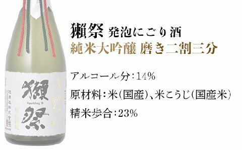 獺祭 発泡にごり酒 720ml 純米大吟醸 磨き二割三分(Xmasカートン入り)【(株)獺祭】