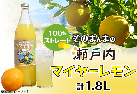 そのまんまのマイヤーレモン(レモンジュース：ストレート 計1.8L)900ml×2本入り【神東ファーム】