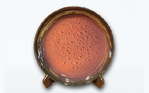 岩国土・心・炎　無限の命 宇宙 大皿(大) ～百歳人生幸せ橋 錦帯橋～【㈱吉香窯】