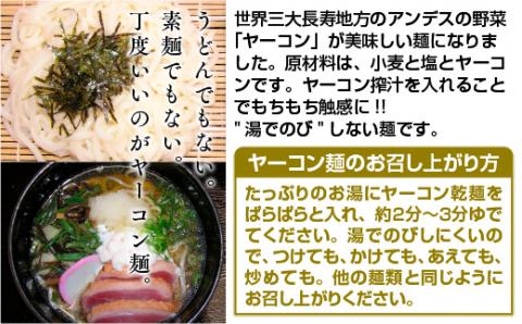 AF02 ヤーコン麺 6袋 1袋 160g（約2人前） もちもち食感 食物繊維