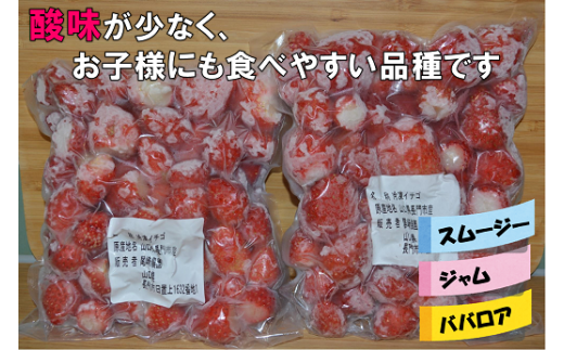【訳あり】いちご 冷凍 かおりの 長門産かおりの 苺 イチゴ 500g×4 合計2kg ジャム スムージー(10140)