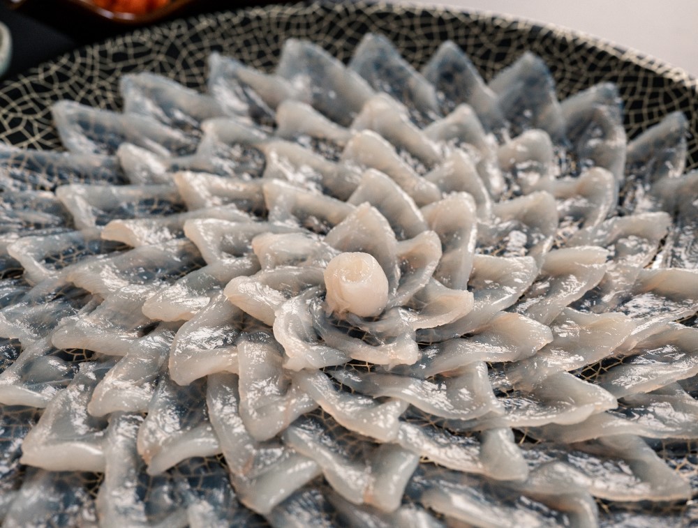 刺身 てっさ とらふぐ トラフグ ふぐセット 5人前 とらふぐ干しひれ付き 冷蔵【山口県 ふぐ ふぐ刺し 人気 国産 とらふぐ 宴会 板前 ポン酢 薬味 家族配送日指定 日時指定】 (1382)