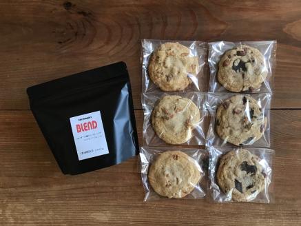 (1049)自家焙煎珈琲　オリジナル　豆　手作り　アメリカンクッキー　詰め合わせ（中煎り豆200ｇ、クッキー6枚）