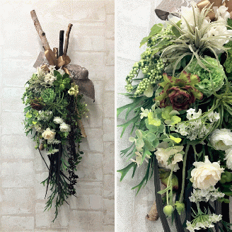 壁掛けフラワーアレンジメント (100004)