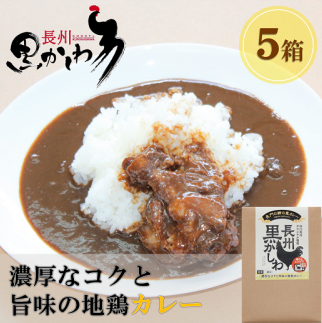 (1159)ご当地カレー　レトルト　「長州黒かしわ手羽元カレー」　5箱