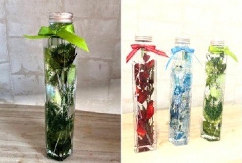 (1135)ながとカラーのハーバリウムボトル＊グリーン　母の日　ギフト