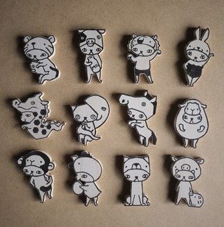 (1164)干支ねこマグネットと長門おもちゃ美術館ペアチケット1枚