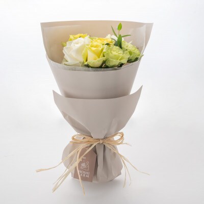 ホシファーム　フリルブーケ　ホワイトイエローグリーン　8本【配送不可地域：離島】