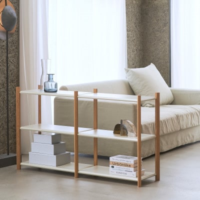 【Fulcrum】Baguette shelf シェルフ/3段×2列(ホワイト)