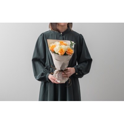 ホシファーム　フリルブーケ　ホワイトオレンジ　12本【配送不可地域：離島】