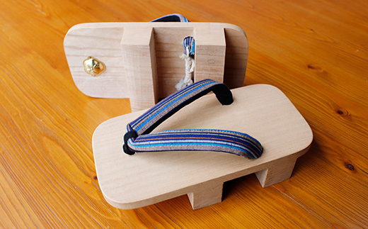 柳井縞鼻緒の桐下駄 (男性用)