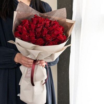 ホシファームのフリルブーケ　ルージュ40本【配送不可地域：離島・北海道・沖縄県】