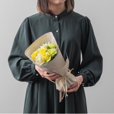 ホシファーム　フリルブーケ　ホワイトイエローグリーン　8本【配送不可地域：離島】