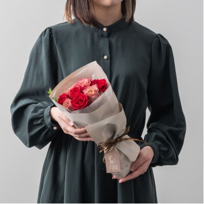 ホシファーム　フリルブーケ　ニュアンスレッド　8本【配送不可地域：離島】