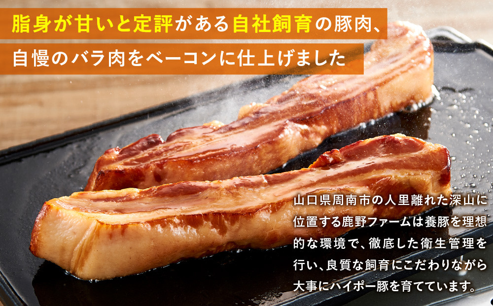 【鹿野ファーム】芳醇な味と香りのロングベーコンセット