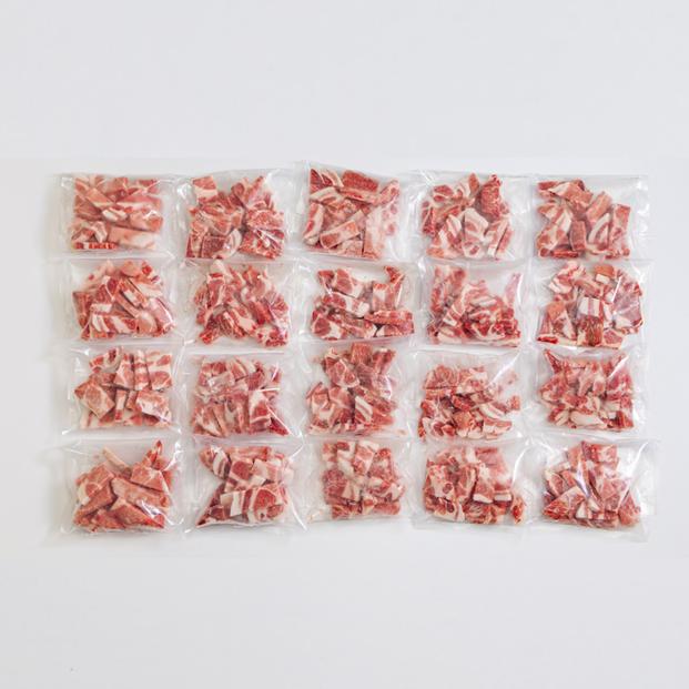 山口県産豚肩ロース角切り250ｇ×20パック小分けセット│携帯の電波も届かない環境で育った旨みたっぷりのハイポー豚