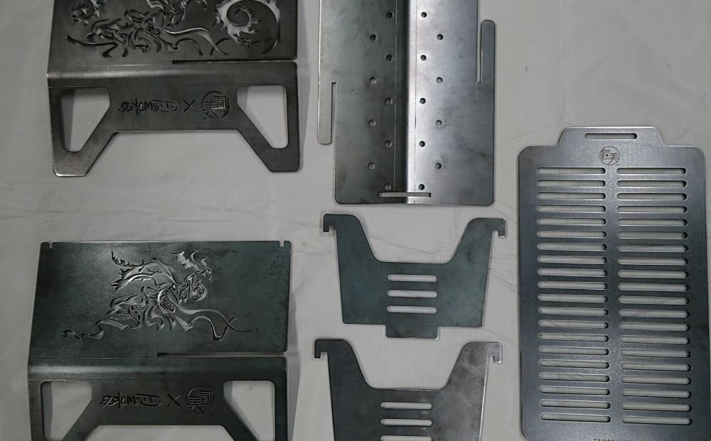 焚火台《火樹銀花》 200サイズ（塗装無し） 調理用鉄板付